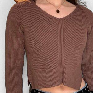 Abercrombie ribbed v neck sweater